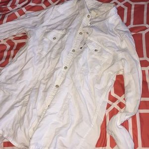 Button down white tee